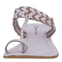 Andrea Doria Damen Schuhe Trachten Dirndl Zehentrenner Weiß Größe 39 EU