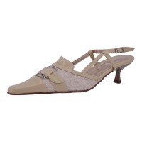 Ornela Brenti Damen Schuhe Trachten Dirndl Sandalette Beige Größe 40 EU