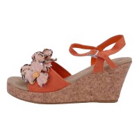 Ornela Brenti Damen Schuhe Trachten Dirndl Sandalette Orange Größe 36 EU