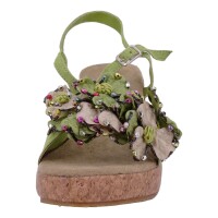 Ornela Brenti Damen Schuhe Trachten Dirndl Sandalette Grün Größe 40 EU