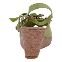 Ornela Brenti Damen Schuhe Trachten Dirndl Sandalette Grün Größe 40 EU