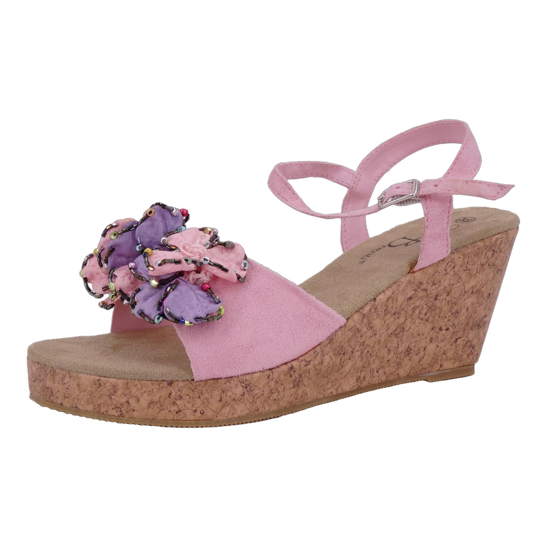 Ornela Brenti Damen Schuhe Trachten Dirndl Sandalette Pink Größe 41 EU