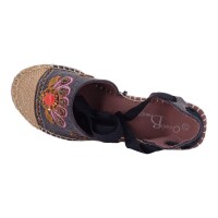 Ornela Brenti Damen Schuhe Trachten Dirndl Sandalette Schwarz Größe 39 EU