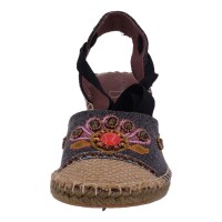 Ornela Brenti Damen Schuhe Trachten Dirndl Sandalette Schwarz Größe 40 EU