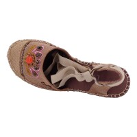 Ornela Brenti Damen Schuhe Trachten Dirndl Sandalette Braun Größe 41 EU