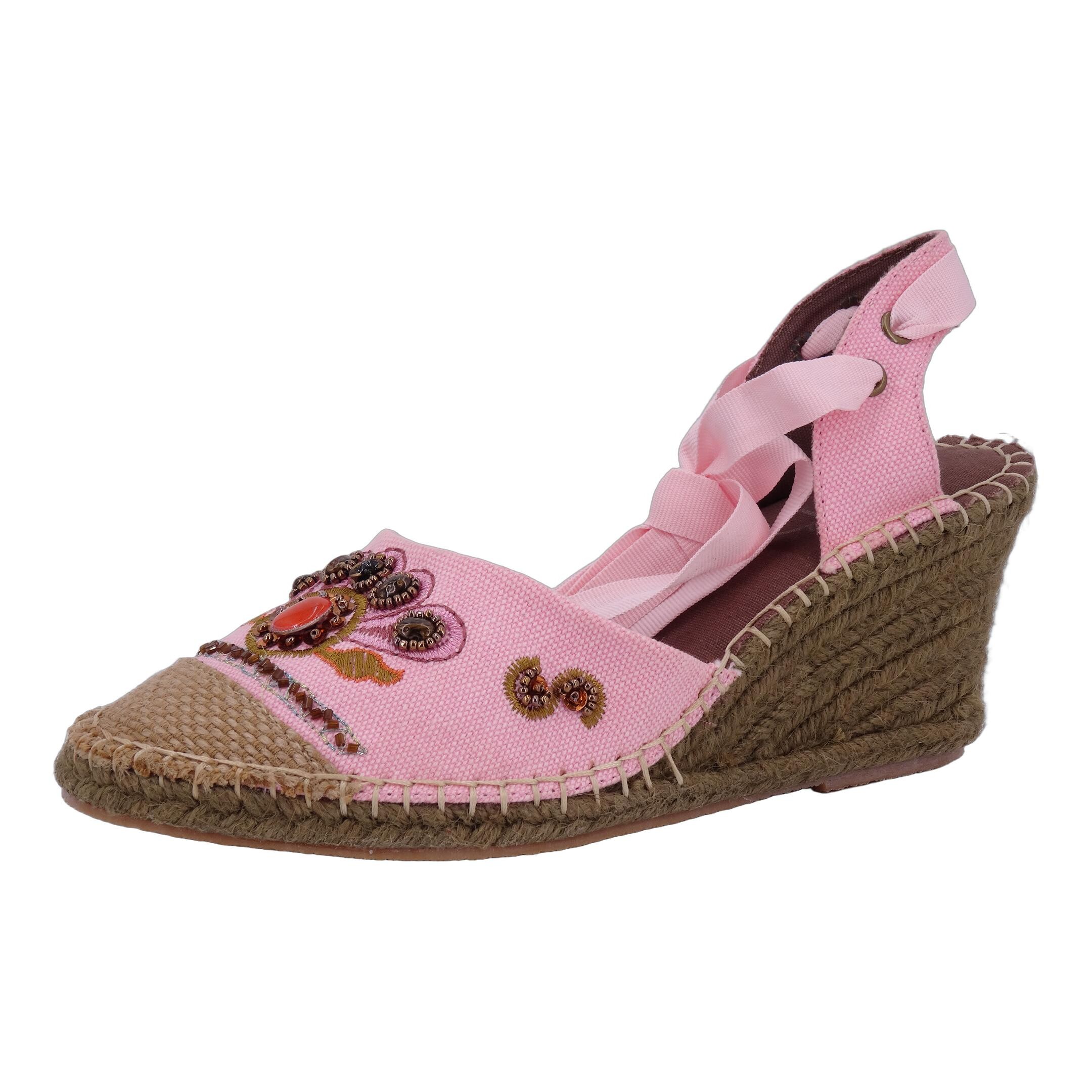 Ornela Brenti Damen Schuhe Trachten Dirndl Sandalette Pink Größe 40 EU