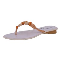 Ornela Brenti Damen Schuhe Trachten Dirndl Zehentrenner Orange Größe 37 EU
