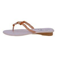 Ornela Brenti Damen Schuhe Trachten Dirndl Zehentrenner Orange Größe 37 EU
