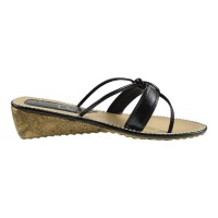 Ornela Brenti Damen Schuhe Trachten Dirndl Pantolette Schwarz Größe 39 EU