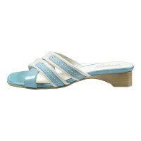 Evergreens Damen Schuhe Trachten Dirndl Pantolette Blau Größe 39.5 EU