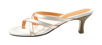 Ornela Brenti Damen Pantolette Weiß-Orange 41 EU