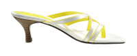 Ornela Brenti Damen Pantolette Weiß-Gelb 36 EU
