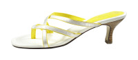 Ornela Brenti Damen Pantolette Weiß-Gelb 37 EU