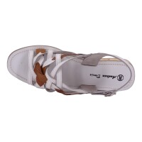 Andrea Doria Damen Schuhe Trachten Dirndl Sandale Weiß-Braun Größe 42 EU