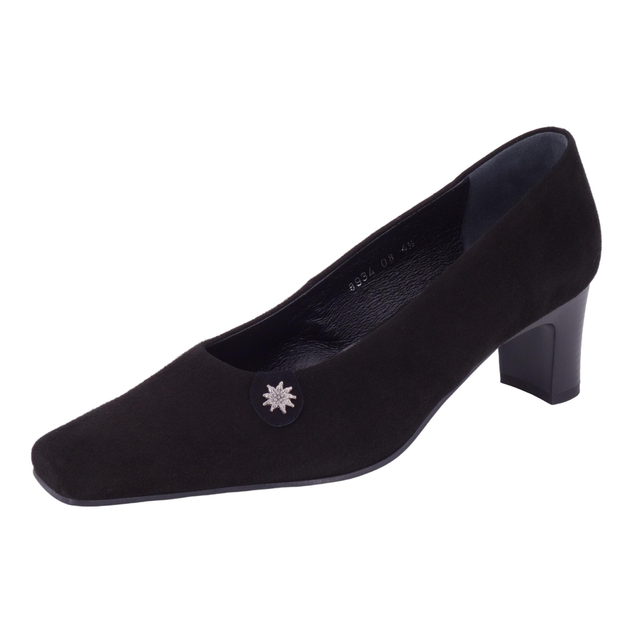 SCHAPURO Damen Trachten Pumps Schwarz 35,5 EU