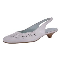 Tervolina Damen Schuhe Trachten Dirndl Sandalette Weiß Größe 39.5 EU